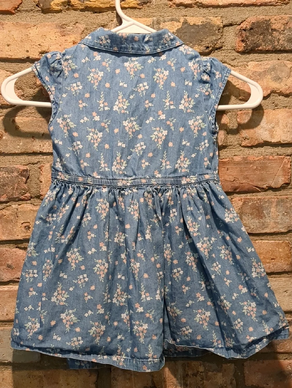 OshKosh B'gosh Genuine Light Blue Floral Denim Jean Dress, Size 4T